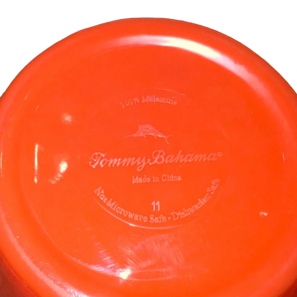 Three small Tommy Bahama melamine plastic salad bowls‎